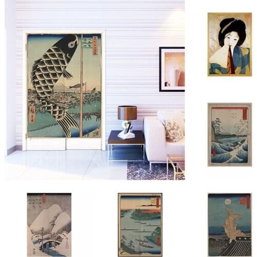 Japanese Cotton Hemp Curtain Half Panel Curtain Bedroom Kitchen Door Curtain Blackout Curtain Home Decoration