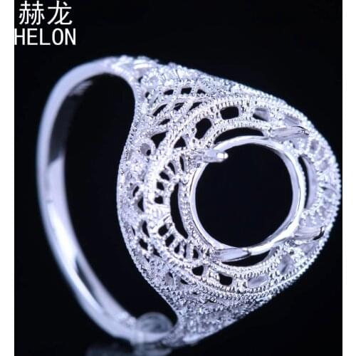 Vintage Retro Jewelry 925 Sterling Silver 10x8mm Oval Cut Prong Setting Semi Mount Wedding Ring Jewelry Women