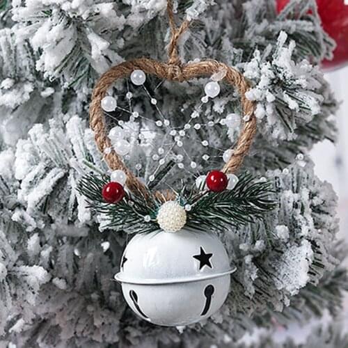 1PC Christmas Bell Red White Green Metal Jingle Bells Christmas Tree Hanging Pendant Ornament Christmas Decoration For Home