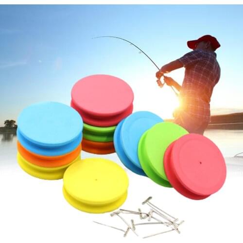 10Pcs Round Fishing Line Coils Winder Reel Board Organizer Tackle Fish Supplies Foam Spool Trace Wire Swivel Tackle Fish Tools