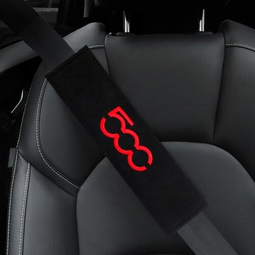 2pcs Auto Shoulder Pads Cover Case for fiat 500 punto abarth stilo ducato palio bravo Car Emblem Accessories Car Seat Belt Cover