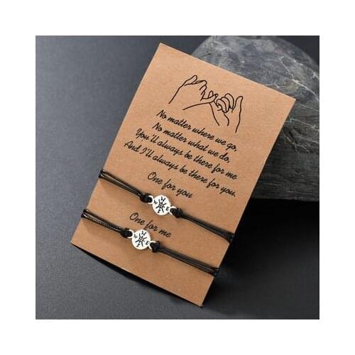 2pcs/lot Adjustable Size Compass Rope Bracelet Fashion String Bangle For Friendship Couple Holiday Gift