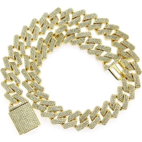 2021 Hot Sale In Europe And The United States Hot Style Bar Miami Cuba Chain Copper Inlaid With Zircon Mens Hip Hop