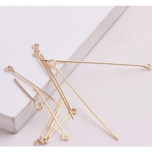 50pcs Size 20/25/30/40/45mm Nine Words Pins Alloy Eye Pins For Making Earrings Diy Beaded Accessories Jewelry Wholesale