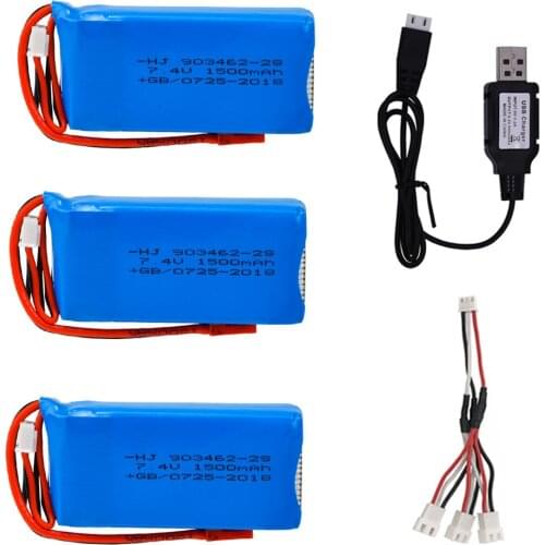 7.4V 1500mah Lipo battery JST Plug with Charger for Wltoys V913 L959 L969 L979 L202 K959 TY923 HJ816 HJ817 W609-7 toys car parts