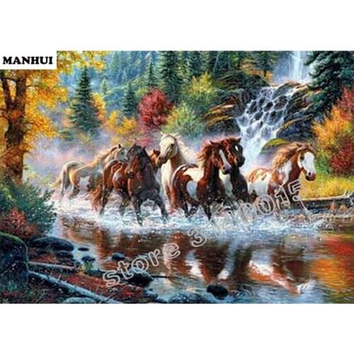 Diamond Mosaic Painting Cross Stitch Pentium horse Square Full Decorative Diy Diamond Embroidery Animals Fashion Gifts BFC353