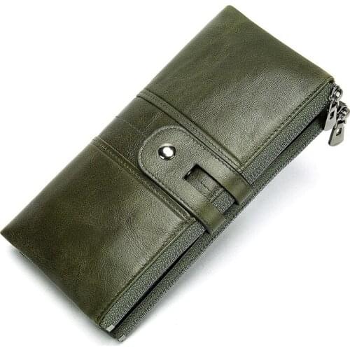 Antimagnetic retro leather wallet long mens and womens clutch multifunctional wallet fashion bentoy Interior Slot Pocket