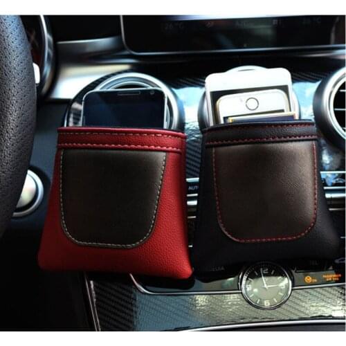 Car Tidy Storage Pu Leather Bag Car Phone Holder For Hyundai Ix35 Creta Elanrta Accent i20 i30 i10 Ioniq Solaris Veloster Kona