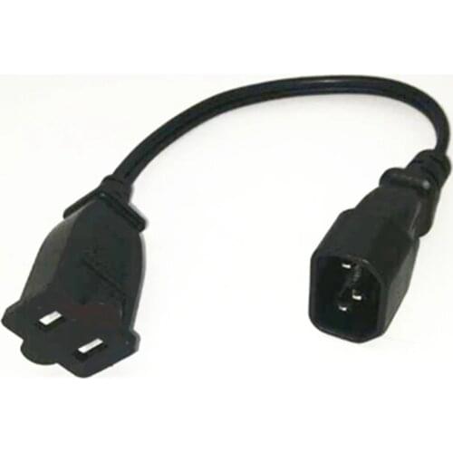 C14-1-15R,IEC320 C14 Male Plug To US 1-15R Female Power Extension Cable Cord Adapter PDU UPS Cable Converter Cord 0.3m