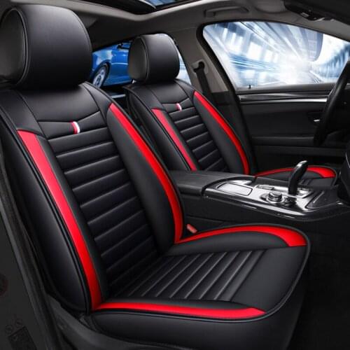 Car Seat Cover Front/Rear Vehicle Cushion For Women Not Moves Universal Pu Leather Black/Red Non-Slide For Vw Tiguan D1 X40