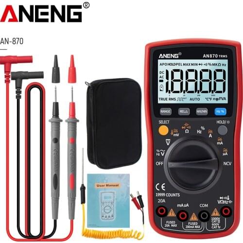 ANENG AN870 Digital Multimeter 19999 Counts True Rms Multimeter Transistor Tester Voltimetro Profesional Capacitance Meter