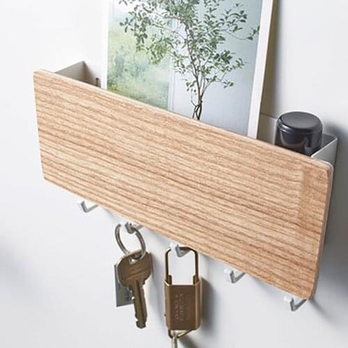 New Wall-hung Type Wooden Decorative Wall Shelf Sundries Storage Box Prateleira Hanger Organizer Key Rack Wood Wall Shelf
