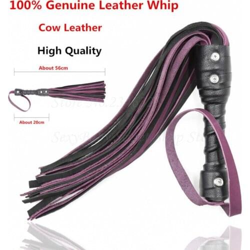 Genuine Leather Cowhide Whip Fetish Bdsm Sex Toys For Couples Spanking Paddle Flogger Flirting Bondage Lash SM Adult Games