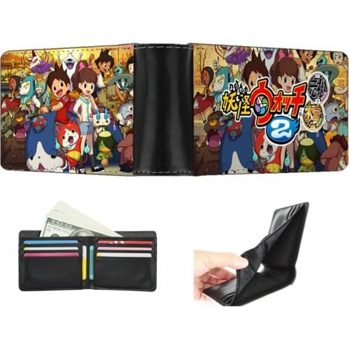 Anime Yo-kai Watch wallet Men women short wallet teenagers Card Holder PU Short Zero Wallet student Coin Purse