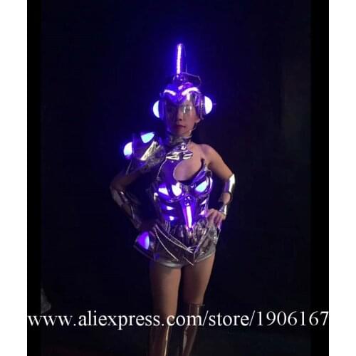Colorful Led Luminous Auto Show Clothes Led RGB Sexy Lady Party Evening Dress Fashion Light Up Model Stage TV Show Bra Clothes