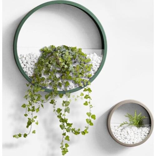 Creative Wall Vases Metal Iron Art Modern Artificial Flower Basket Plant Holder Hanging Wall Vases For Living Room Decoration