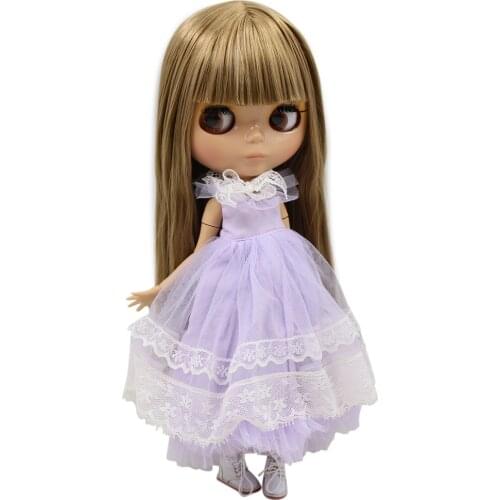 ICY DBS Blyth Doll Serires No.230BL0662 Brown Straight hair JOINT body burning skin with big breast 1/6 BJD