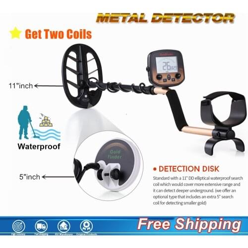 TOP Rated Seller FS2 Gold Bvg Free Shipping Underground Treasure Metal Detector ,Max Detection Depth3.5m,Two Coils Included