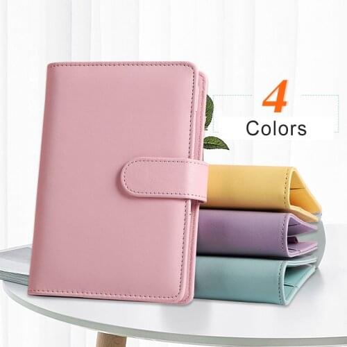 Macaron PU Leather Notebook Planner Organizer Binder Diary Schedule Book Daily Planner Loose-leaf Paper A6 Diary School Supplies