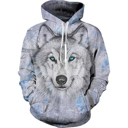 Personality cool snow Wolf hoodie Men/Women 3D printed Sweatshirt Harajuku autumn and winter hoodie oversized Coat Mens clothes