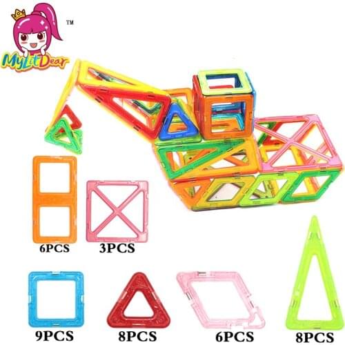 MylitDear 40PCS Standard Size Magnetic Building Blocks Model Building Toys Enlighten Block Building Kits Magnetic Designer Toys