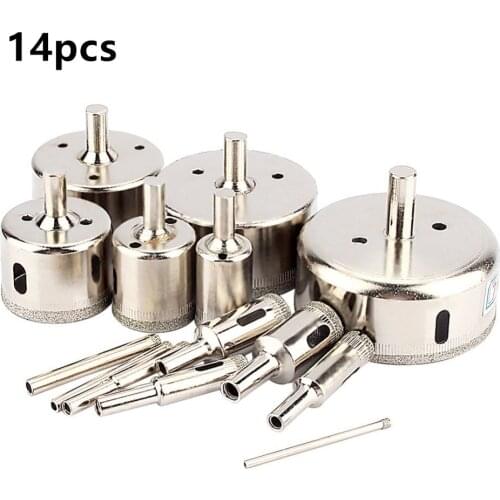 3-70mm Hole Saw Tooth Kit Diamond Coated Core Ball Saw Drill Bit Set Power Tools Metal Holes Drilling Kit Carpentry Tools