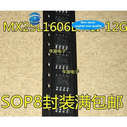 30pcs 100% new and orginal real stock MX25L1606E MX25L1606EM1I-12G SOP8