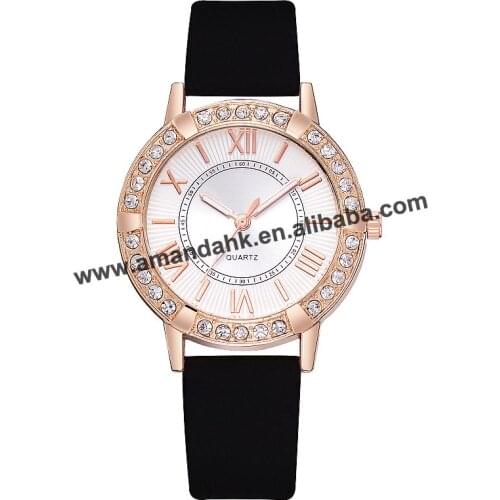New Fashion Leather Watch Western Style Woman Man Sport Wristwatch Hot Sale Women Dress Quartz Rose Gold Case Leather Watches