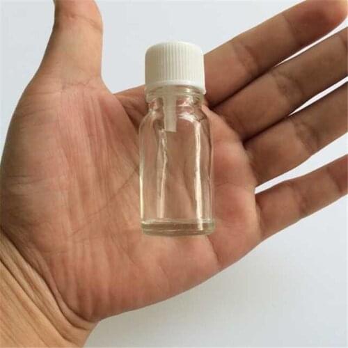 Wholesale 10ml Mini Transparent Glass Liquid Bottles with Leakproof Stopper Clear Empty Glass Perfume Jars 24pcs/lot