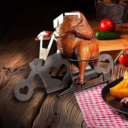 Portable Stainless Steel Grill Beer Can Chicken Stand For Camping Family Gathering and Holiday Roast Rack DEC889