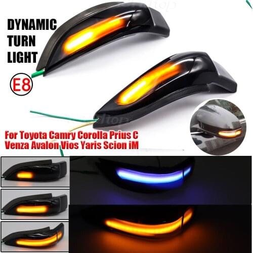 For Toyota Corolla Camry Prius Vios CHR Yaris Venza Avalon Altis Dynamic Blinker Turn Signal Lights Side Mirror LED Indicator