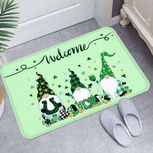 Mats St. Patricks Day Welcome Doormats Home Carpets Decor Carpet Living Room Carpet Washable Kitchen Floor Bathroom 40 * 60cm