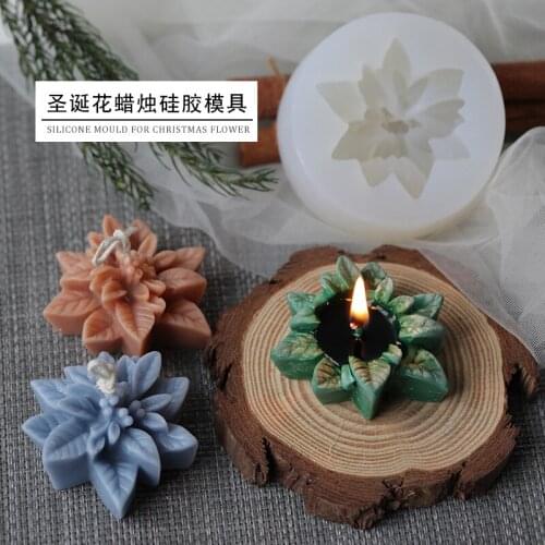 Christmas Flower Candle Mould Aromatherapy Candle Plaster Mould For home Decoration Silicone Candle Molds Bee wax candle mold
