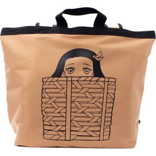 Demon Slayer Blade Kadomon Nidouzi Anime Peripheral Backpack School Bag Canvas Bag One-piece Cosplay Canvas Bag Lady Cartoon