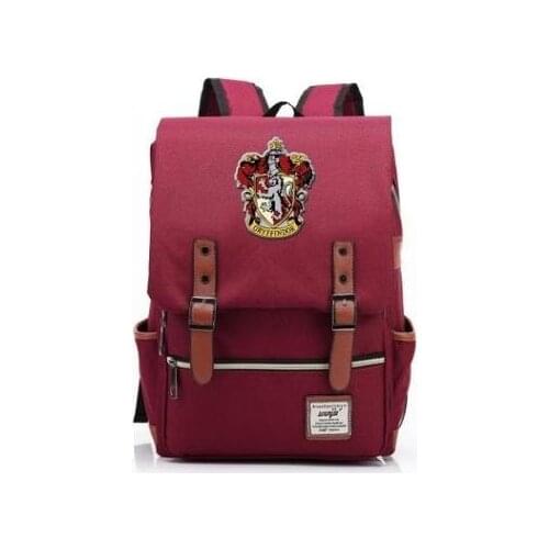 Harri Four Colleges School of Magic Youth Student Potter Sports and Leisure Backpack Belt&Magnetic Buckle Laptop Travel Backage