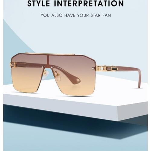 2021 NEW Gradient lens Classic Brand mens Rimless designer Large frame sunglasses Vintage women sun glasses UV400 DT135