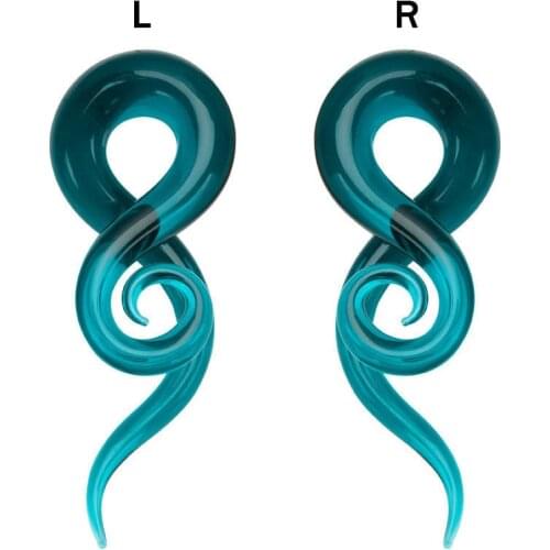 1 Pair Pyrex Glass Ear Spiral Taper Gauge 5-14mm Ear Plug Stretching Expander Piercing Glass Gauge Body Jewelry Pircing
