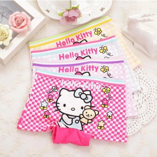 4Pcs/Lot Kids girls Underwear Panties Girls Calcinha Infantil Baby Cotton Lattice printing Briefs Children Clothes Boxers Acces