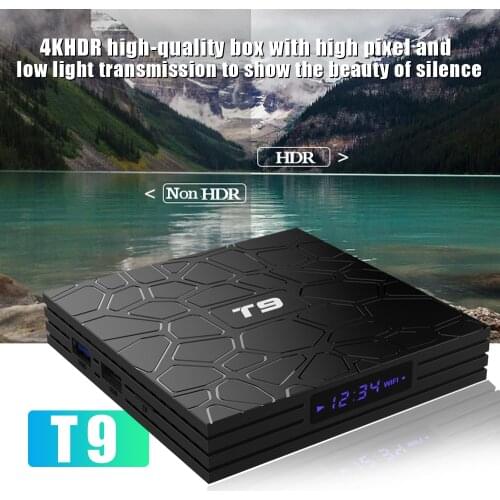 10pcs 4GB 64GB 4G/32G Android 9.0 TV Box T9 RK3318 Quad Core Smart 4K Set Top Box Optional 2.4G/5G Dual WIFI Bluetooth USB 3.0