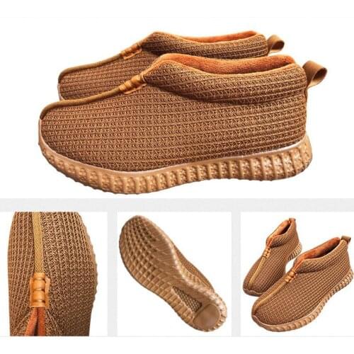 Unisex blue/grey high quality Fly weaving buddhist winter warm shaolin monk shoes kung fu buddha zen lay meditation sneakers