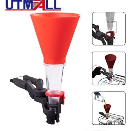 1pcs Universal Oil Funnel Tool set with Clamp Brand New