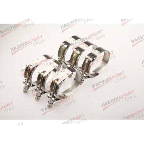 Pack of 6pcs-2.25'' T BOLT CLAMPS Turbo Pipe Hose Coupler Stainless Steel 60-68mm