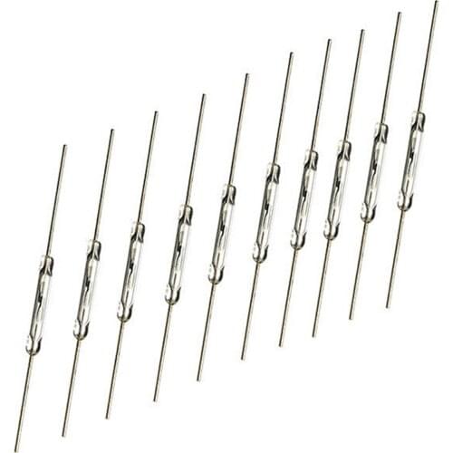 10Pcs 14mm Reed Switch Normally Open 10W Glass Reed Switch Pipe Magnetic Induction Switch For Lighting Accessories