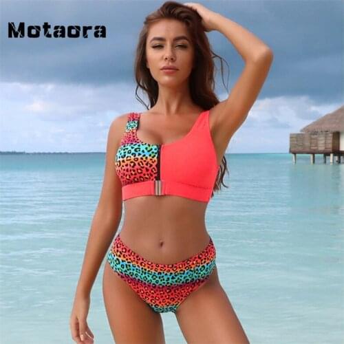 Women Buckle Plus Size Swimming Suit Vest Two Pieces Summer Beach Tankini New Sexy High Cut Bikinis Set Bandeau Push Up Swimsuit