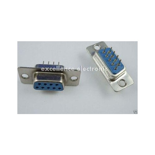 10 Pcs D-SUB DIP 9 Pin Female Solder Type Straight Connector Socket DB9F DB9 RS232