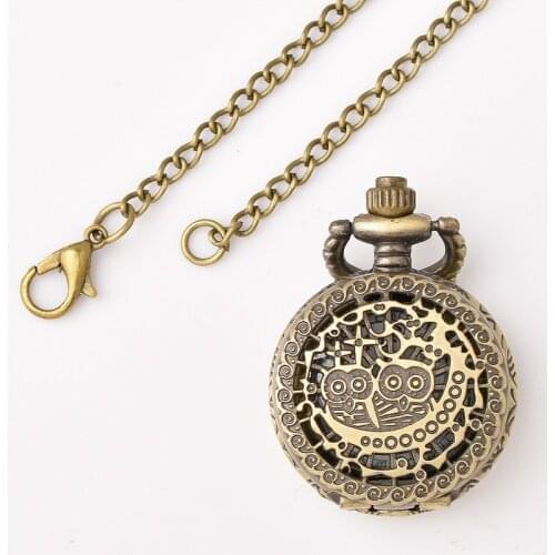 10pcs/lot Wholesale SteamPunk Victorian double Lovers Couple owl FLIP Pocket Watch Necklace pendant promotional gift