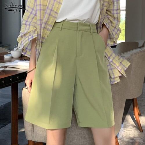2021 Spring Summer New Shorts Fashion High Waist Women Shorts Casual Half- Length Sashes Belted Women Loose Shorts Pockets 11312