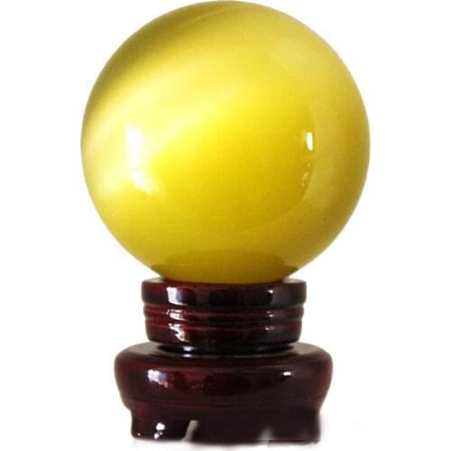 40mm Natural Carved Cats Eye Stone Ball Quartz Crystal Ball Specimen Stones Minerals Orb Reiki Healing Home Decoration Gift