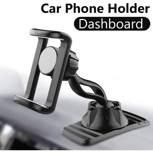 Univerola Dashboard Car Phone Holder Double 360° Rotate Flexible Clip Stand Bracket Support For 4 to 6.5 inch Mobile phone