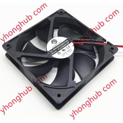 POWER LOGIC PLA12025S12M DC 12V 0.13A 120x120x25mm 2-Wire Server Square Fan